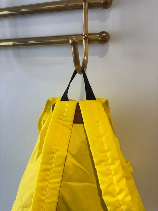 Eddie Bauer Yellow Nylon Daypack Backpack Lightweight Adjustable Straps Hiking - Picture 7 of 11